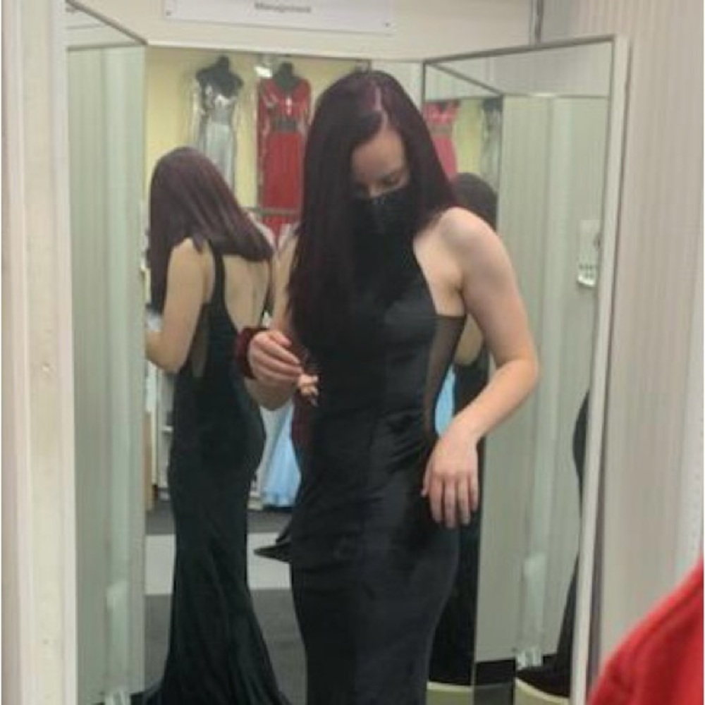 Sleek Black Backless Dress